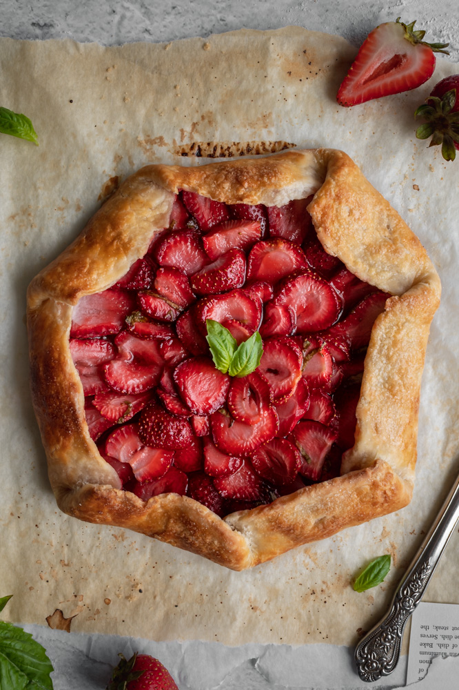 strawberry basil galette