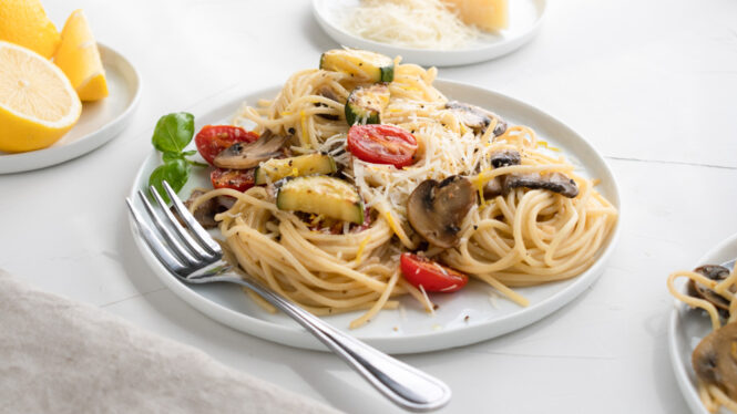mushroom zucchini spaghetti