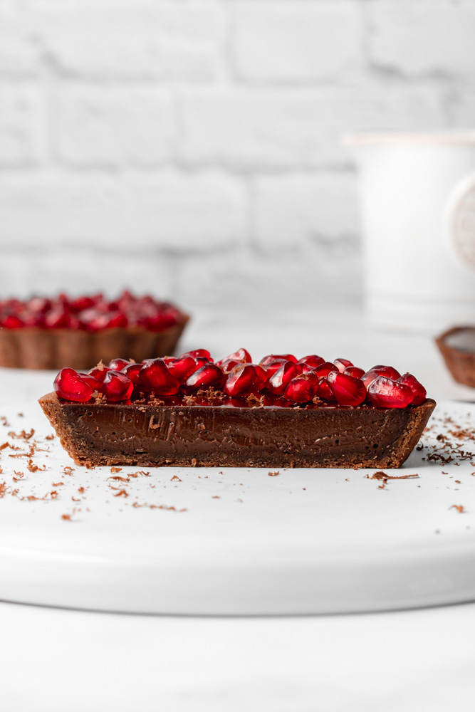 pomegranate chocolate tart