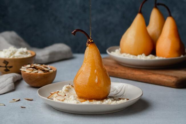 cinnamon cardamom poached pears