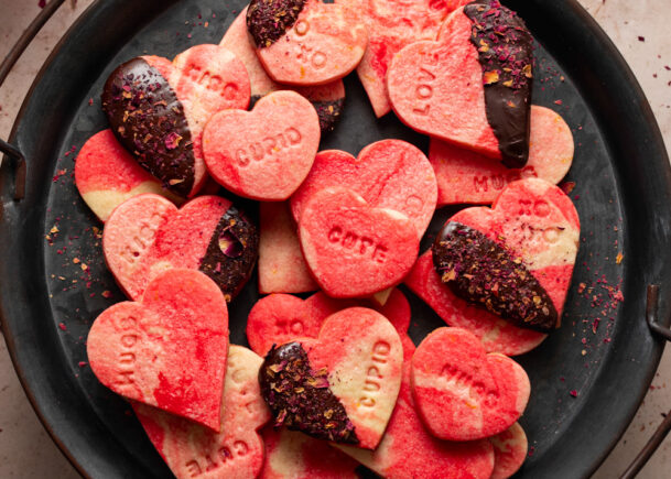 marbled valentine cookies