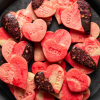 Marbled Rose Water and Orange Valentine Cookies