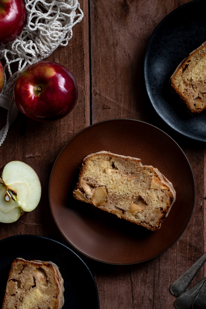 apple cake with maple glaze