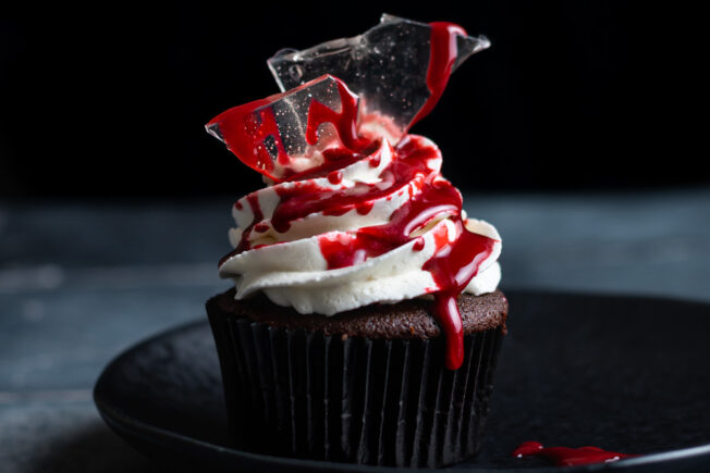 bloody broken glass cupcakes