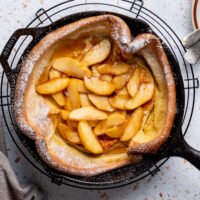 dutch baby pancake with caramelized apples