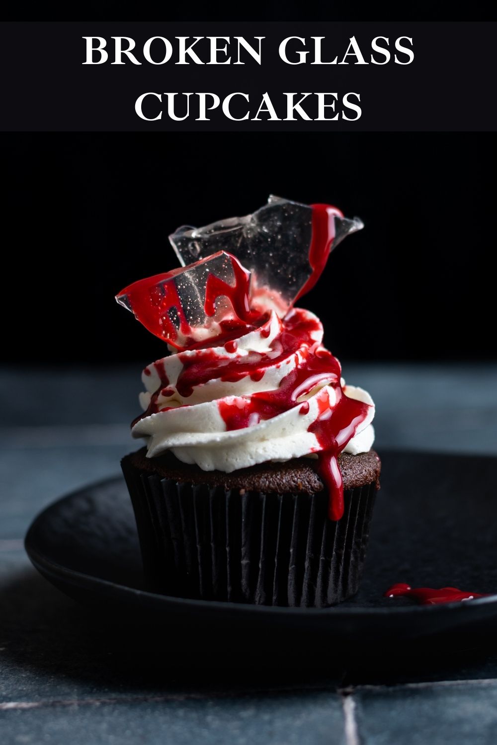 bloody broken glass cupcake