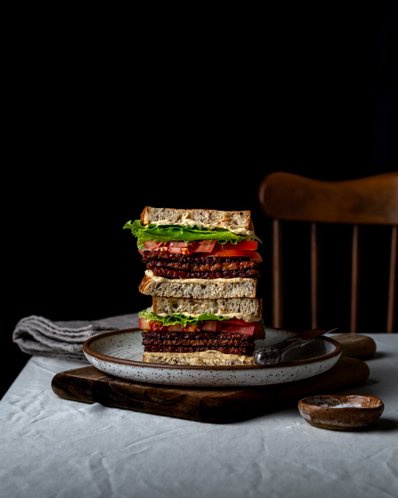 vegan tlt sandwich tempeh