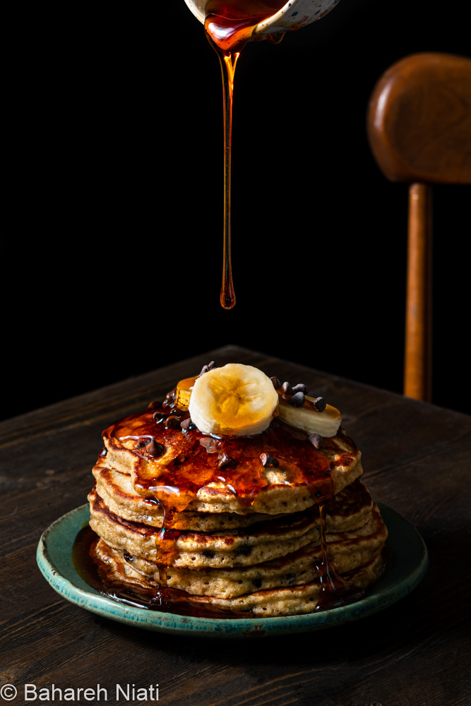 chocolate chip banana pancakes