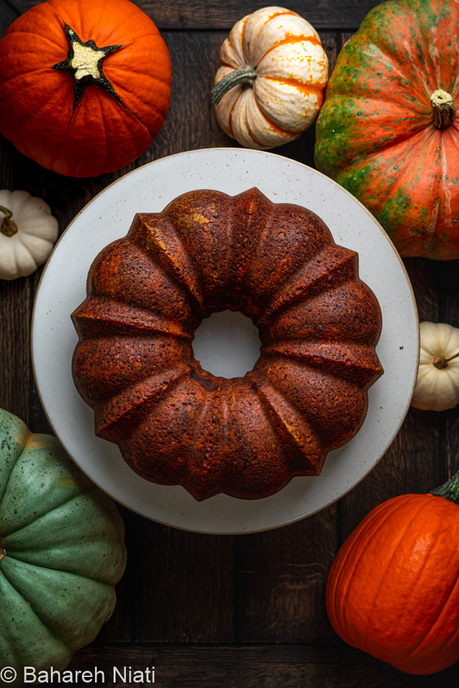 pumpkin chocolate marble cake