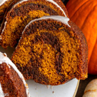 pumpkin chocolate marble cake cinnamon glaze